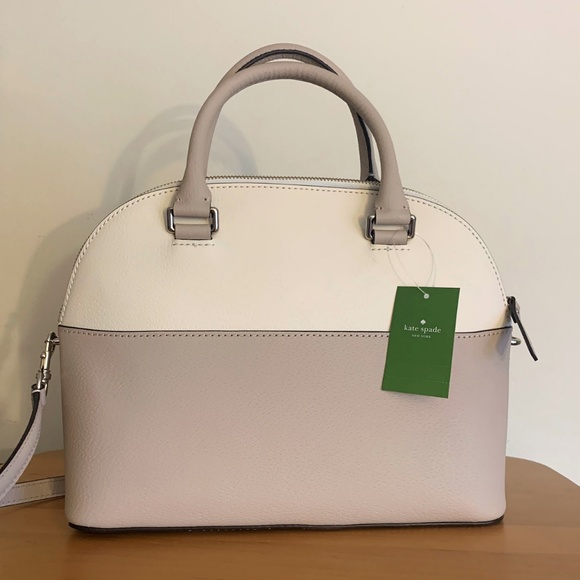 KATE SPADE Carli Leather Handbag Bag ~ Warm Beige - Picture 3 of 8